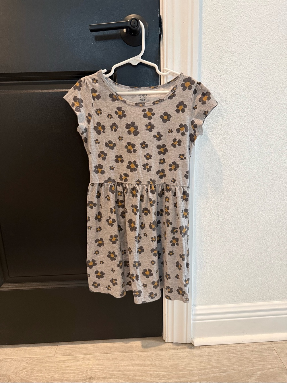 Carter's Grey Floral Short-Sleeve Casual Dress